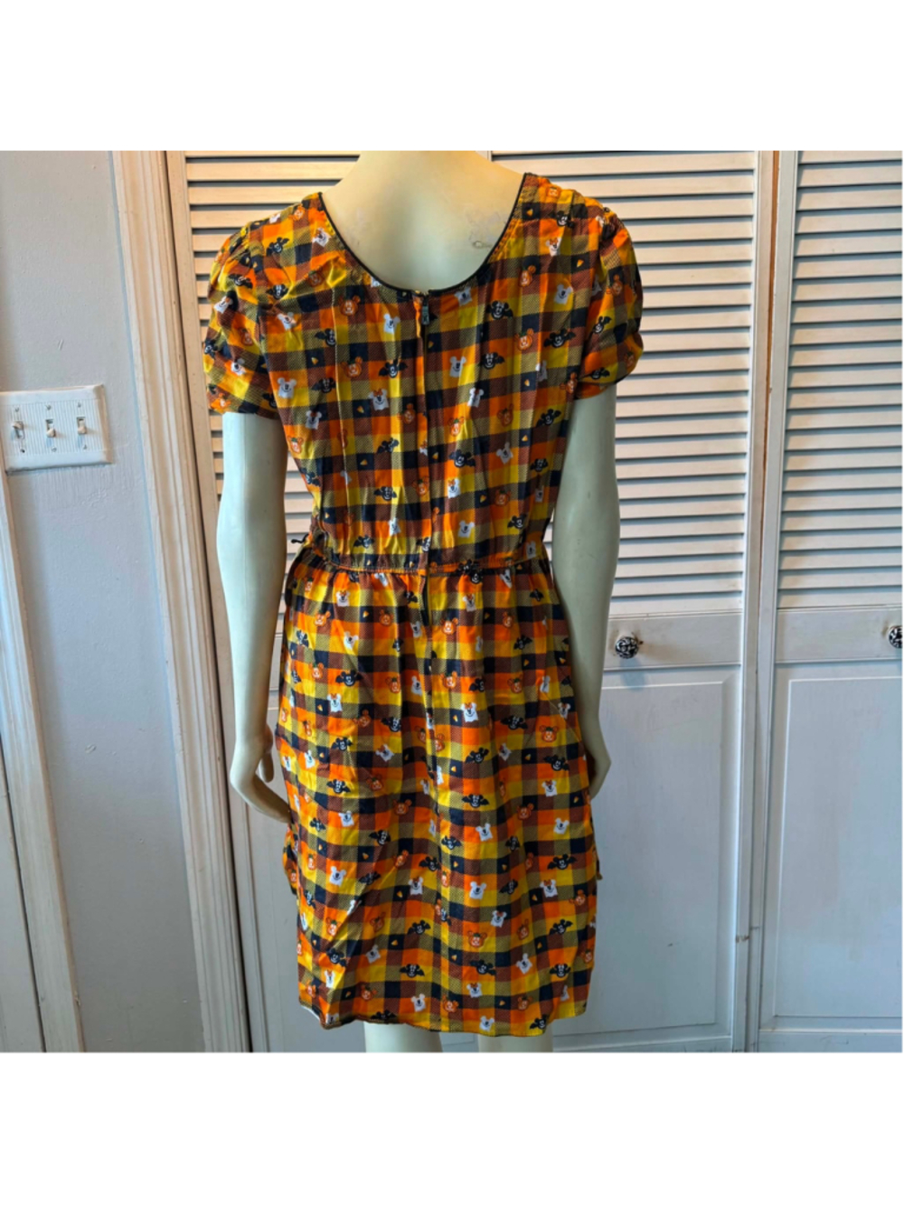 Stitch Shoppe Halloween Mickey Mouse Plaid Midi Dress Size 1XL - Picture 3 of 13